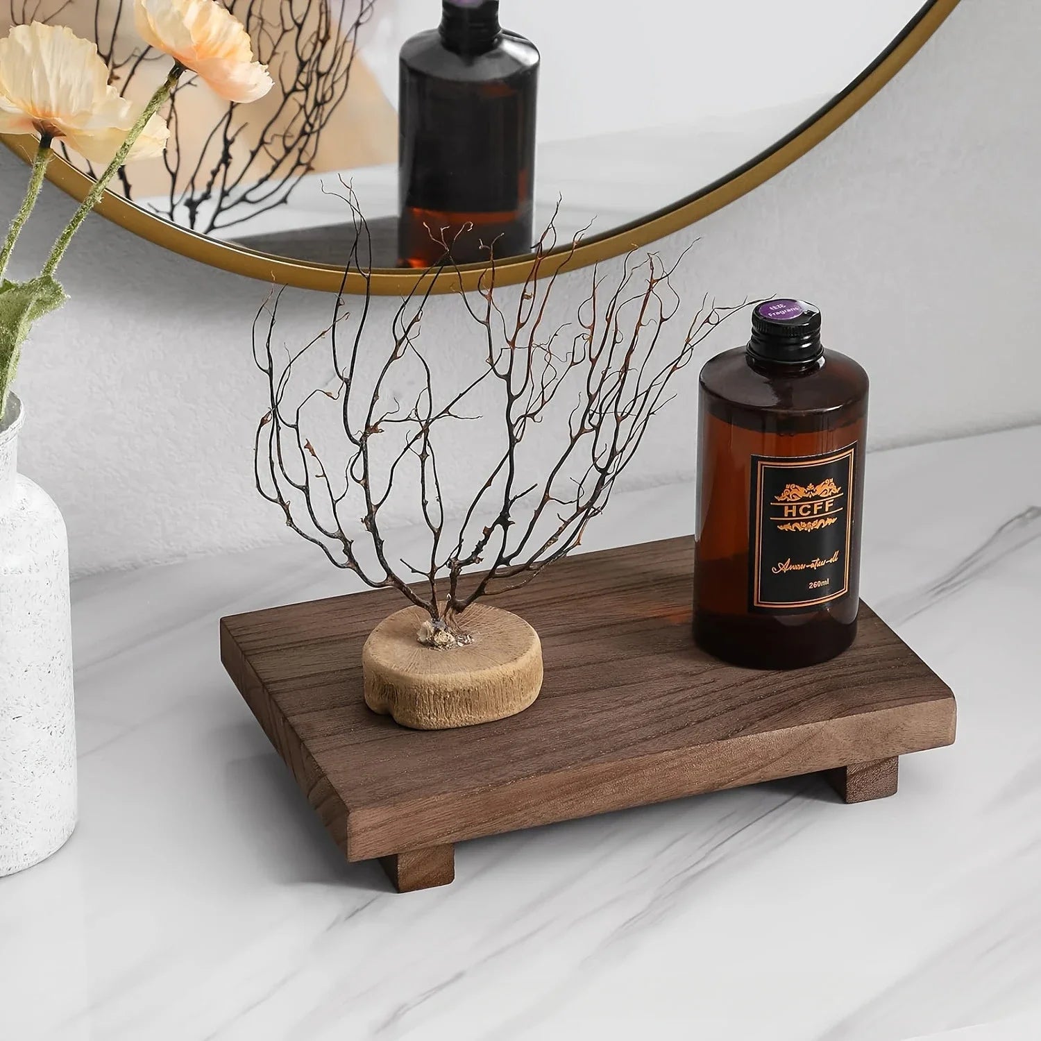 Holz Sockel Tablett „Elevate Wood“