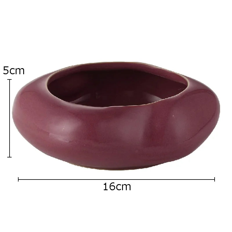 Base Bowl Keramikvase Ausführung Oxblood, glatt glasierte Keramik