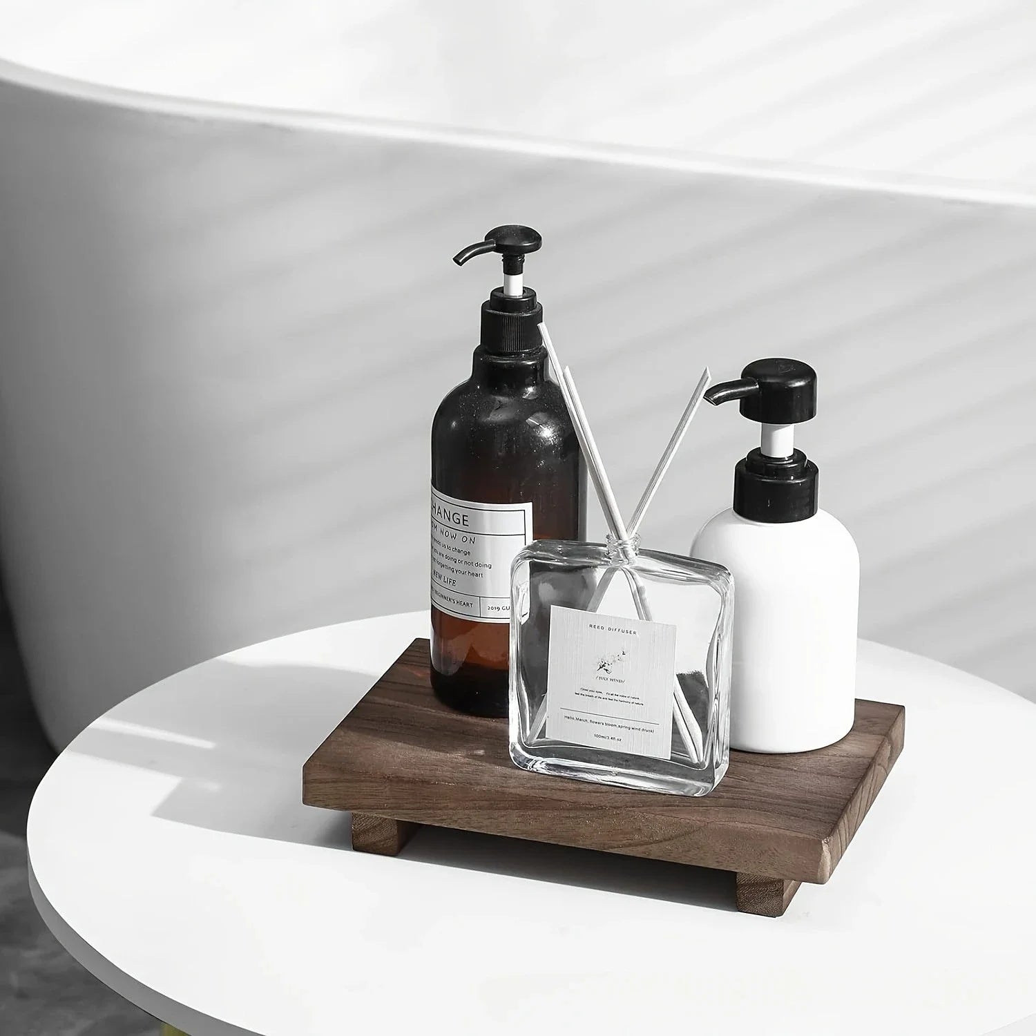 Holz Sockel Tablett „Elevate Wood“