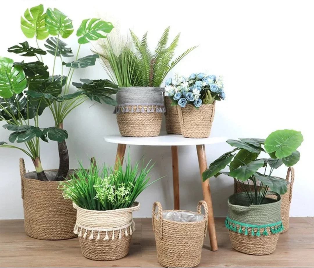 Natur Pflanzenkorb „Boho Weave“