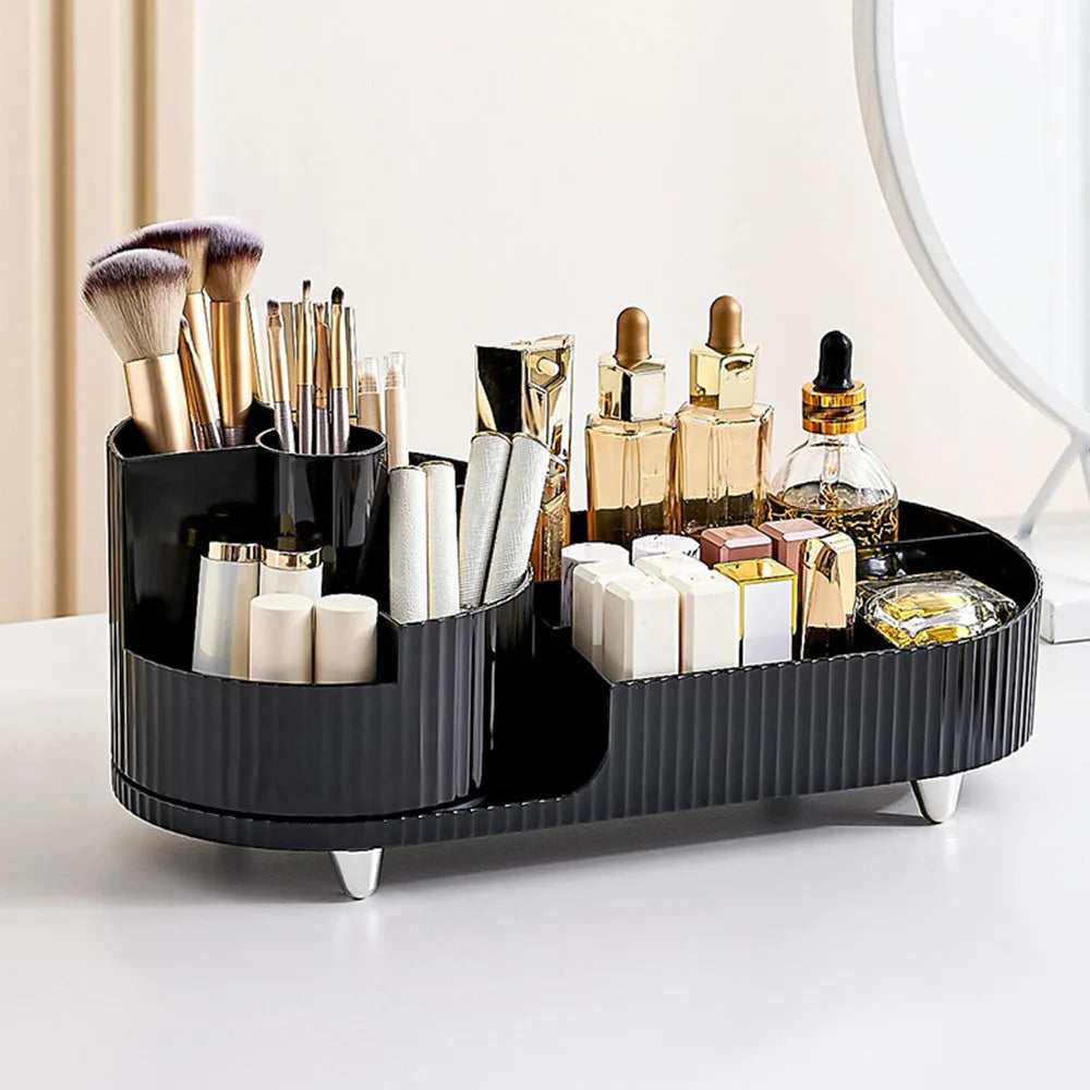 Separat genutztes Rundmodul des Rotéa Kosmetik-Organizers mit Beauty-Produkten