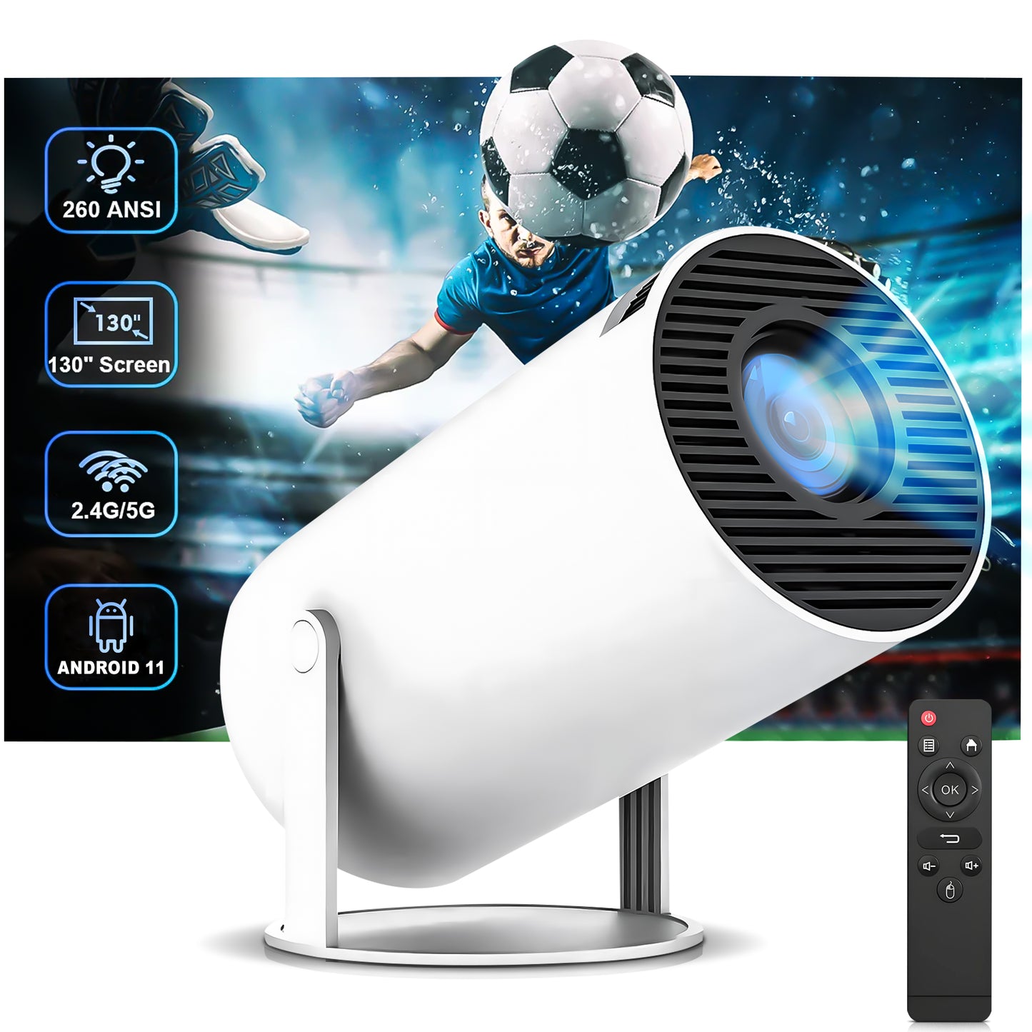 VisionX HD – Tragbarer Mini-Beamer mit 200" Projektion