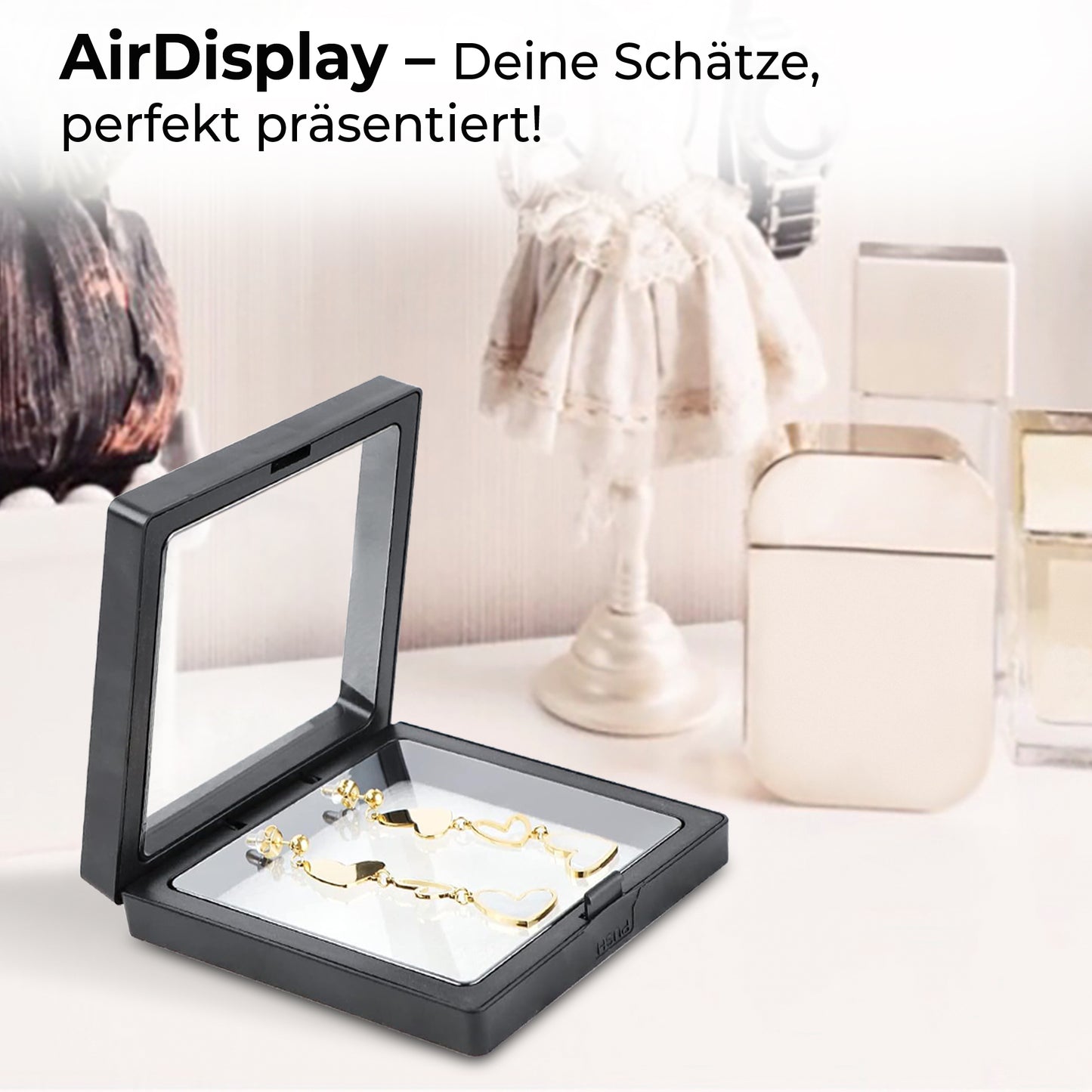 AirDisplay – 3D Floating Vitrine im praktischen 10er-Set