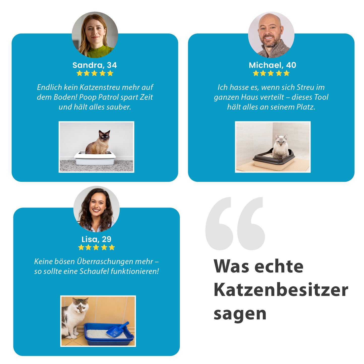 Poop Patrol – Katzenstreu-Schaufel mit integriertem Sammelbehälter