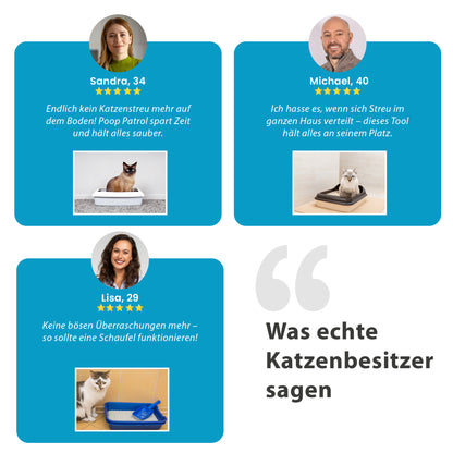 Poop Patrol – Katzenstreu-Schaufel mit integriertem Sammelbehälter