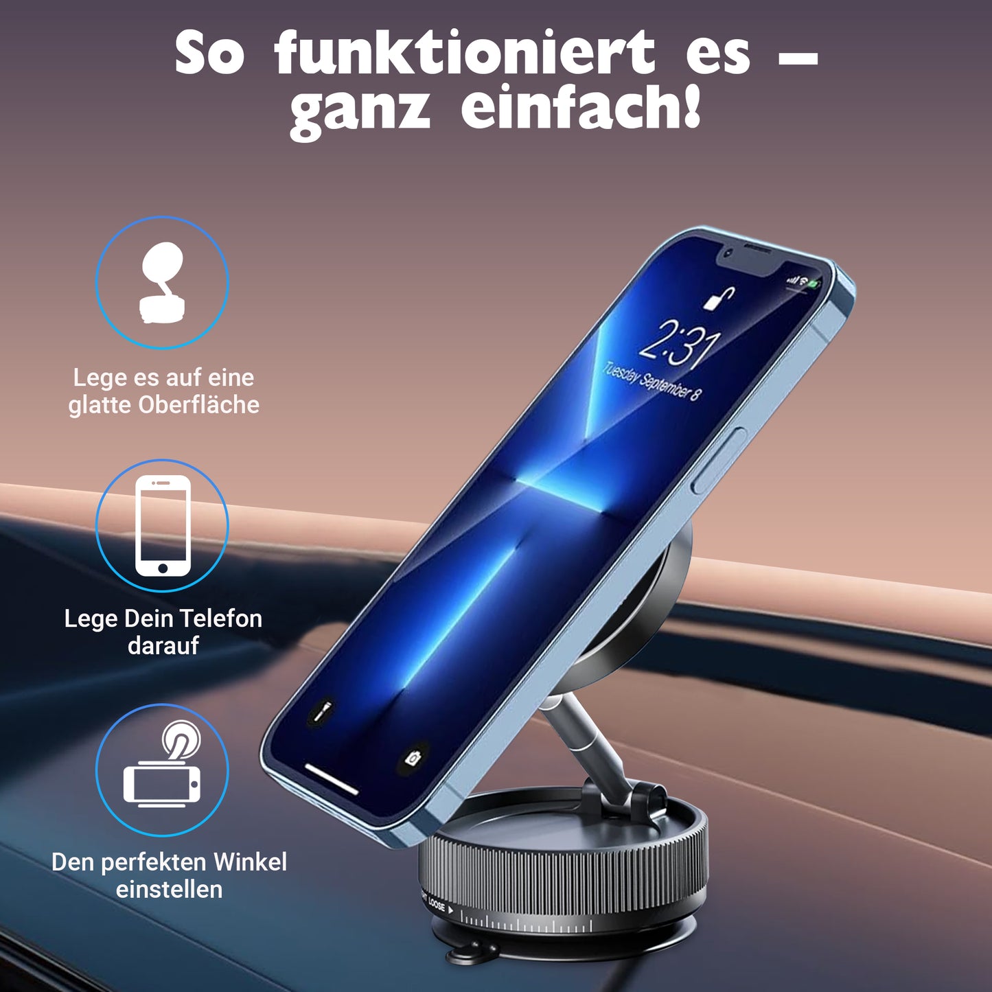 Mac 360 Mac Lock Pro – Magnetische Handyhalterung mit Saugnapf