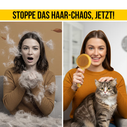Fluffinator – Selbstreinigende Katzenbürste für weniger Haare