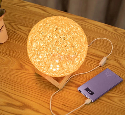 Golden Orbit™ Rattan Light Sphere