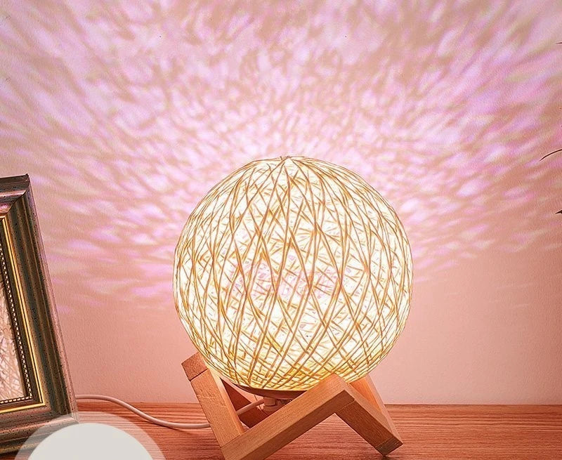 Golden Orbit™ Rattan Light Sphere