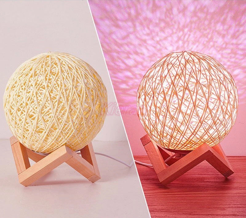 Golden Orbit™ Rattan Light Sphere