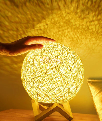 Golden Orbit™ Rattan Light Sphere