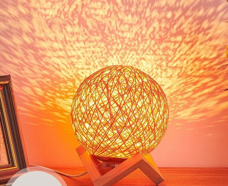 Golden Orbit™ Rattan Light Sphere