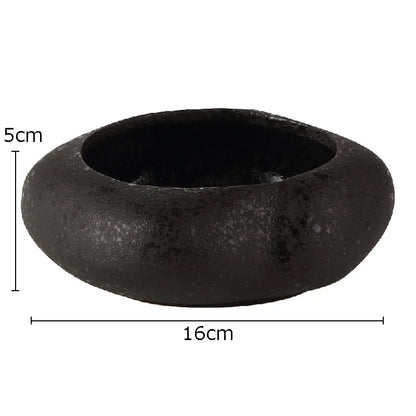 Base Bowl Keramikvase Ausführung Ash Black, dunkle strukturierte Keramik
