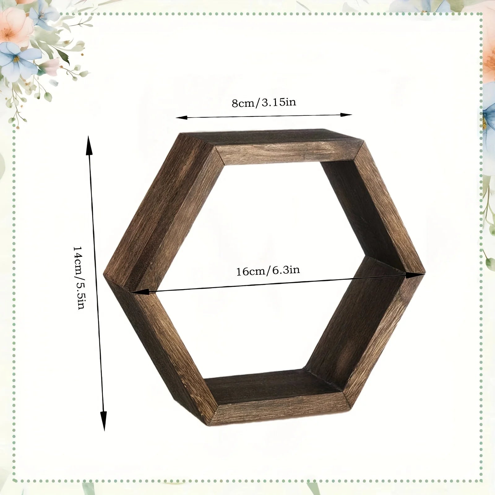Hexagon Wandregal „Honeycomb Wood“