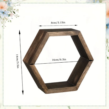 Hexagon Wandregal „Honeycomb Wood“