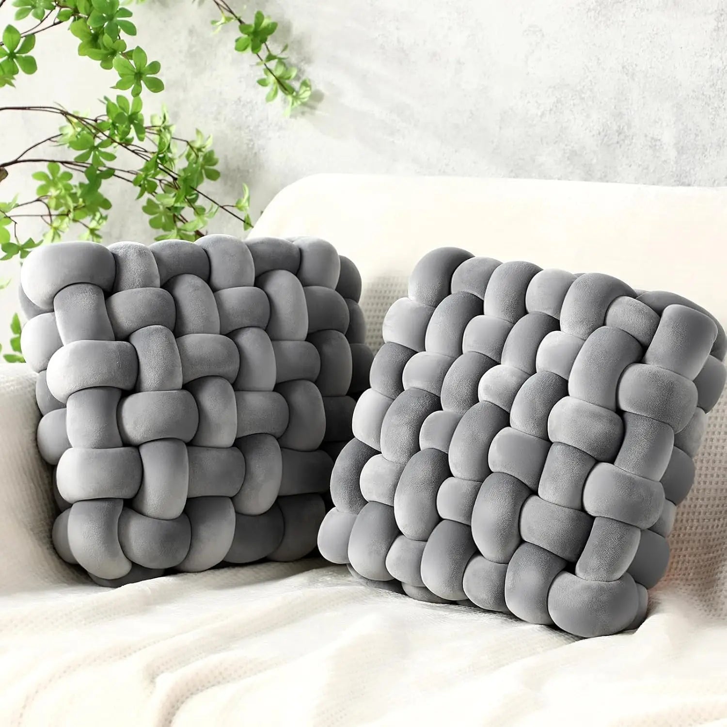 Nodo 3D Knotenkissen 30x33cm – Handgeknotetes Sitzkissen
