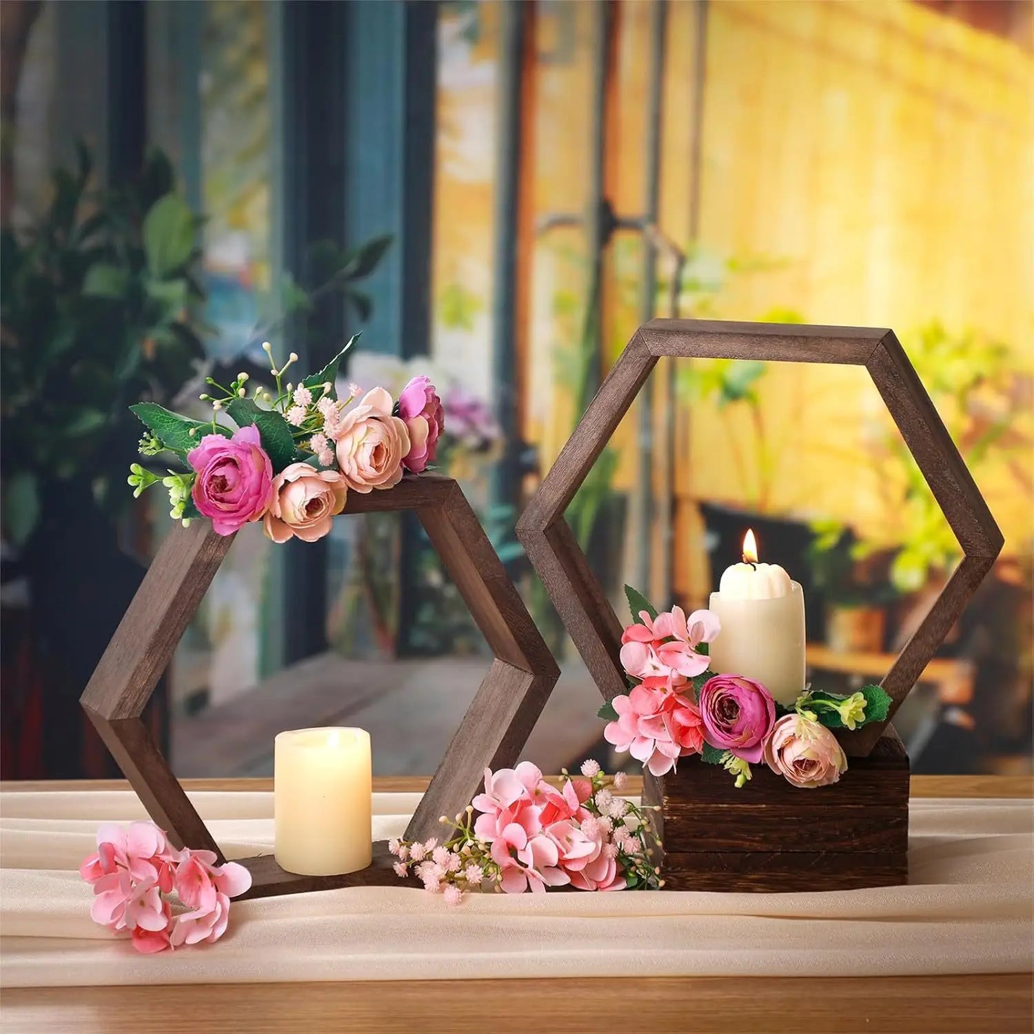 Hexagon Wandregal „Honeycomb Wood“
