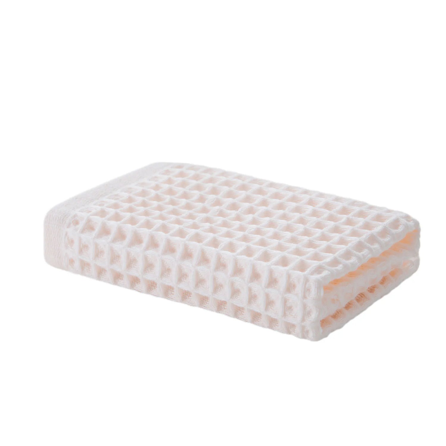 Kompaktes Baumwoll-Handtuch in Light Pink mit Waffelstruktur