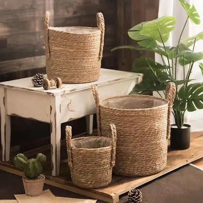 Natur Pflanzenkorb „Boho Weave“