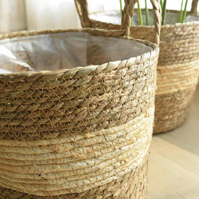 Natur Pflanzenkorb „Boho Weave“