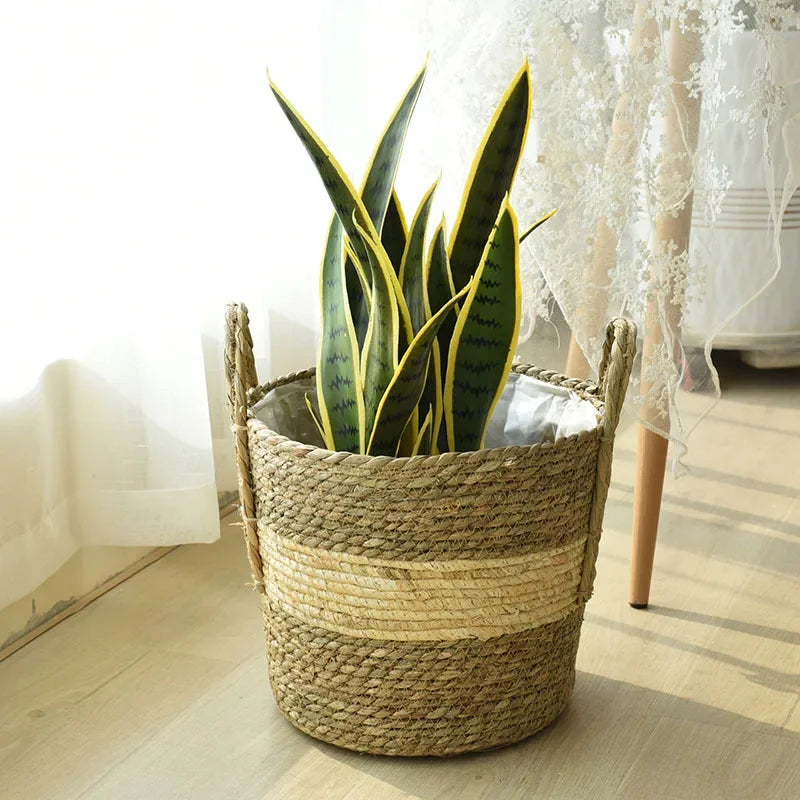 Natur Pflanzenkorb „Boho Weave“
