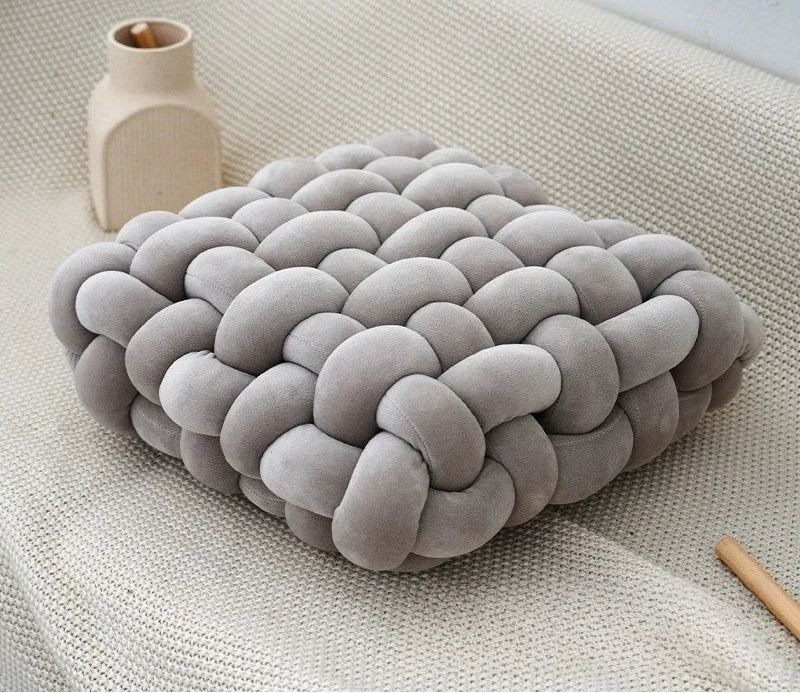 Nodo 3D Knotenkissen 30x33cm – Handgeknotetes Sitzkissen