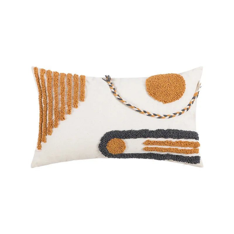Boho Stickerei Kissenbezug 45x45 cm – Geometrisch