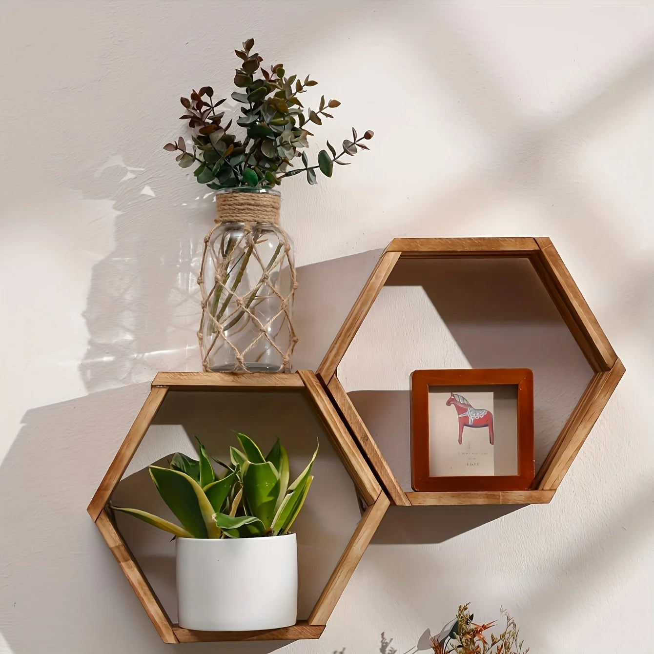 Hexagon Wandregal „Honeycomb Wood“