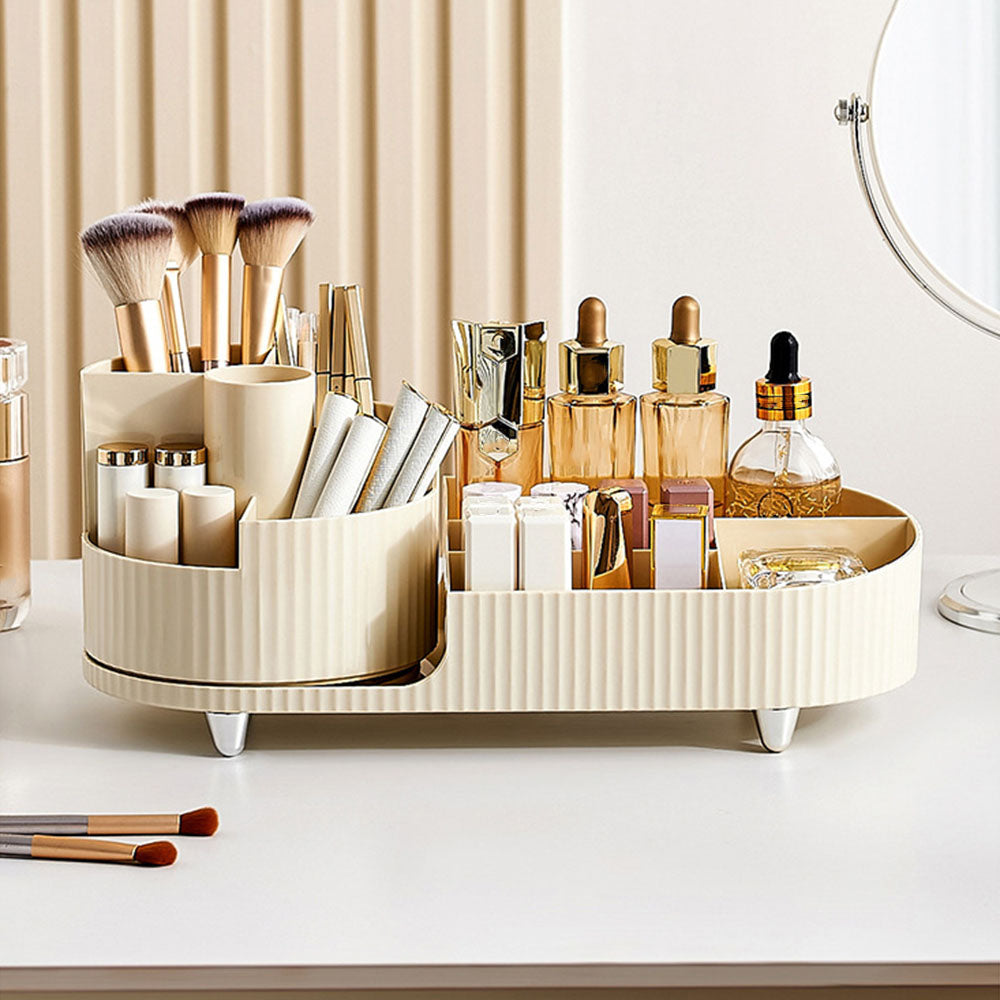 Rotéa drehbarer Organizer mit Beauty-Essentials ordentlich angeordnet