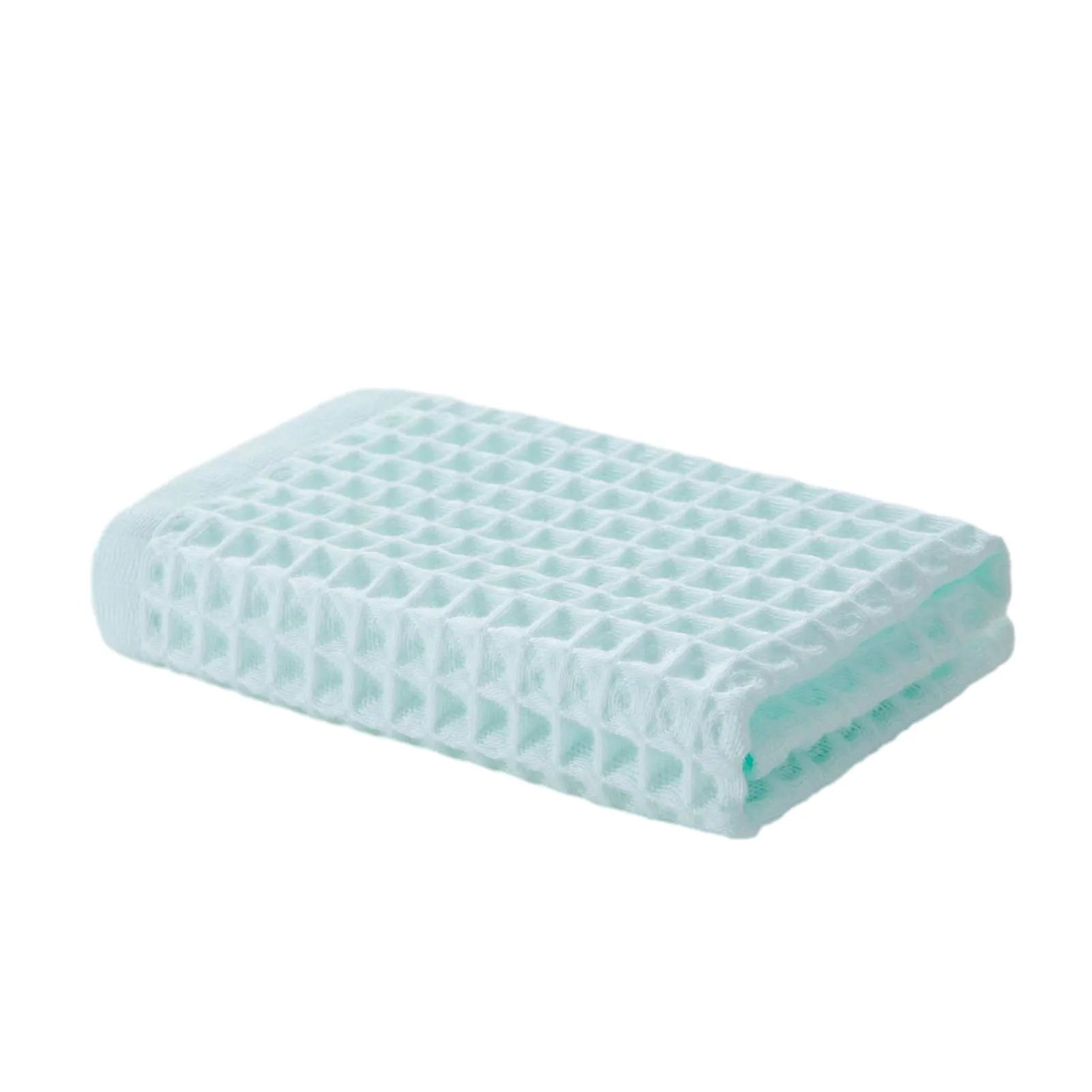 Waffel-Handtuch aus Baumwolle in Soft Green mit matter Oberfläche