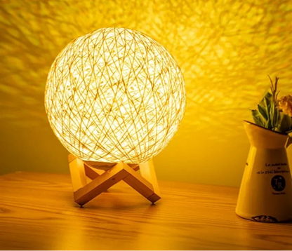 Golden Orbit™ Rattan Light Sphere