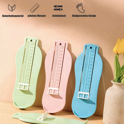 Baby Schuhgrößen Messgerät Vorderansicht in Farbe Grün