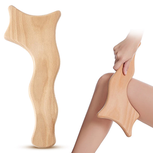 BodyWave Holz-Massageroller aus Buchenholz, freigestellt auf weißem Hintergrund