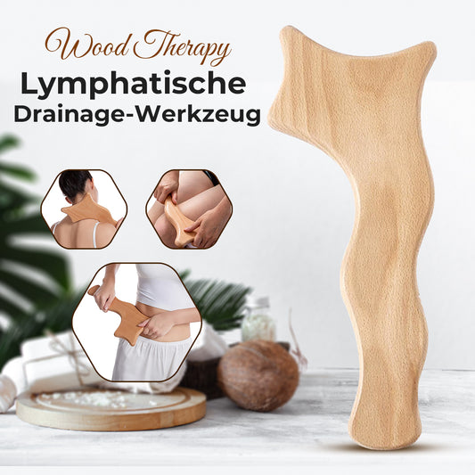 BodyWave Holz-Massageroller aus Buchenholz, freigestellt auf weißem Hintergrund