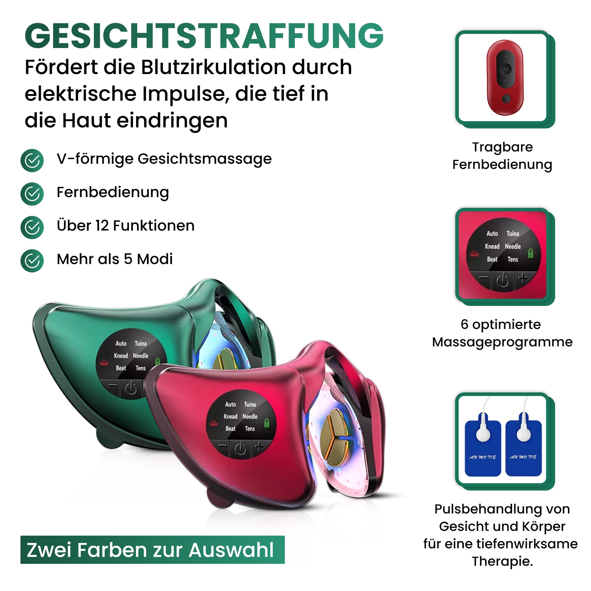 Facelift V Bedienmodi für LED und EMS Funktionen