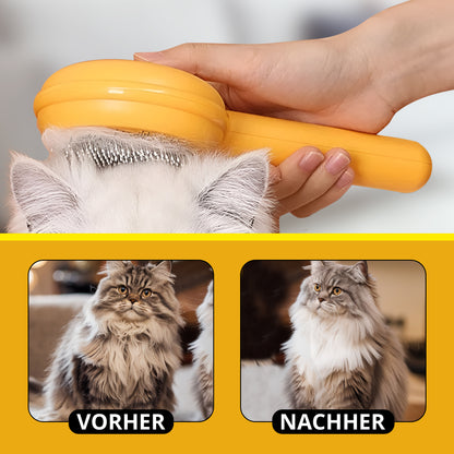 Katze genießt Fellpflege mit der Fluffinator Bürste