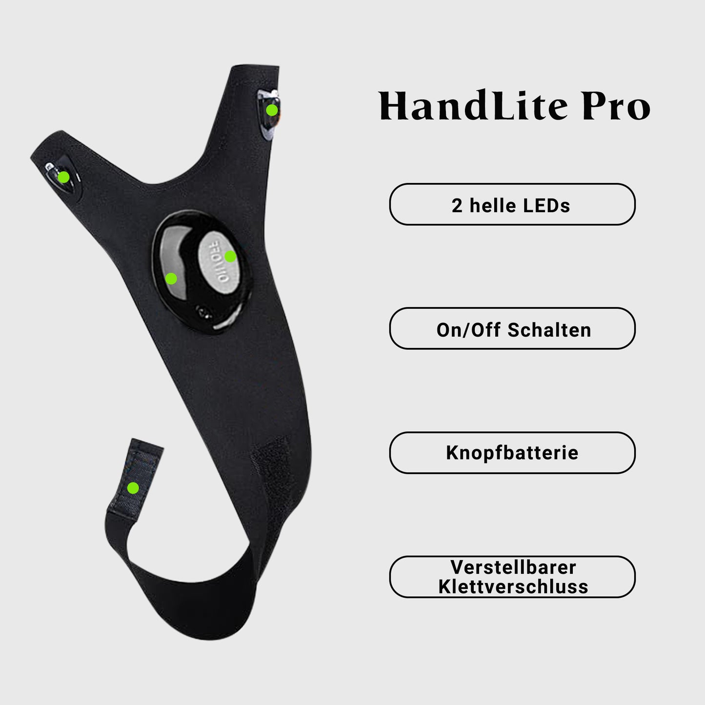HandLite Pro LED Handschuh-Licht Vorderansicht