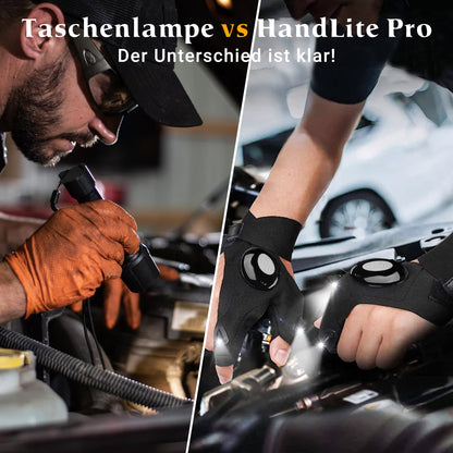 Detailaufnahme der LEDs am HandLite Pro Handschuh-Licht