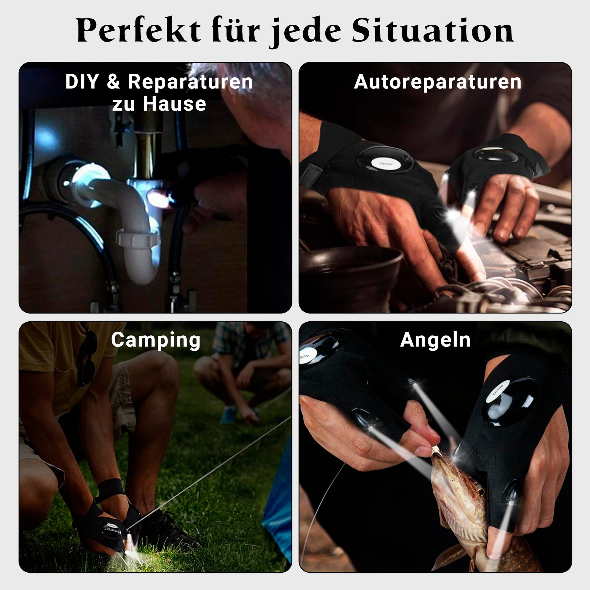 HandLite Pro LED Handschuh im Outdoor-Einsatz bei Dunkelheit