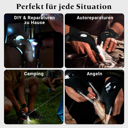 HandLite Pro LED Handschuh im Outdoor-Einsatz bei Dunkelheit