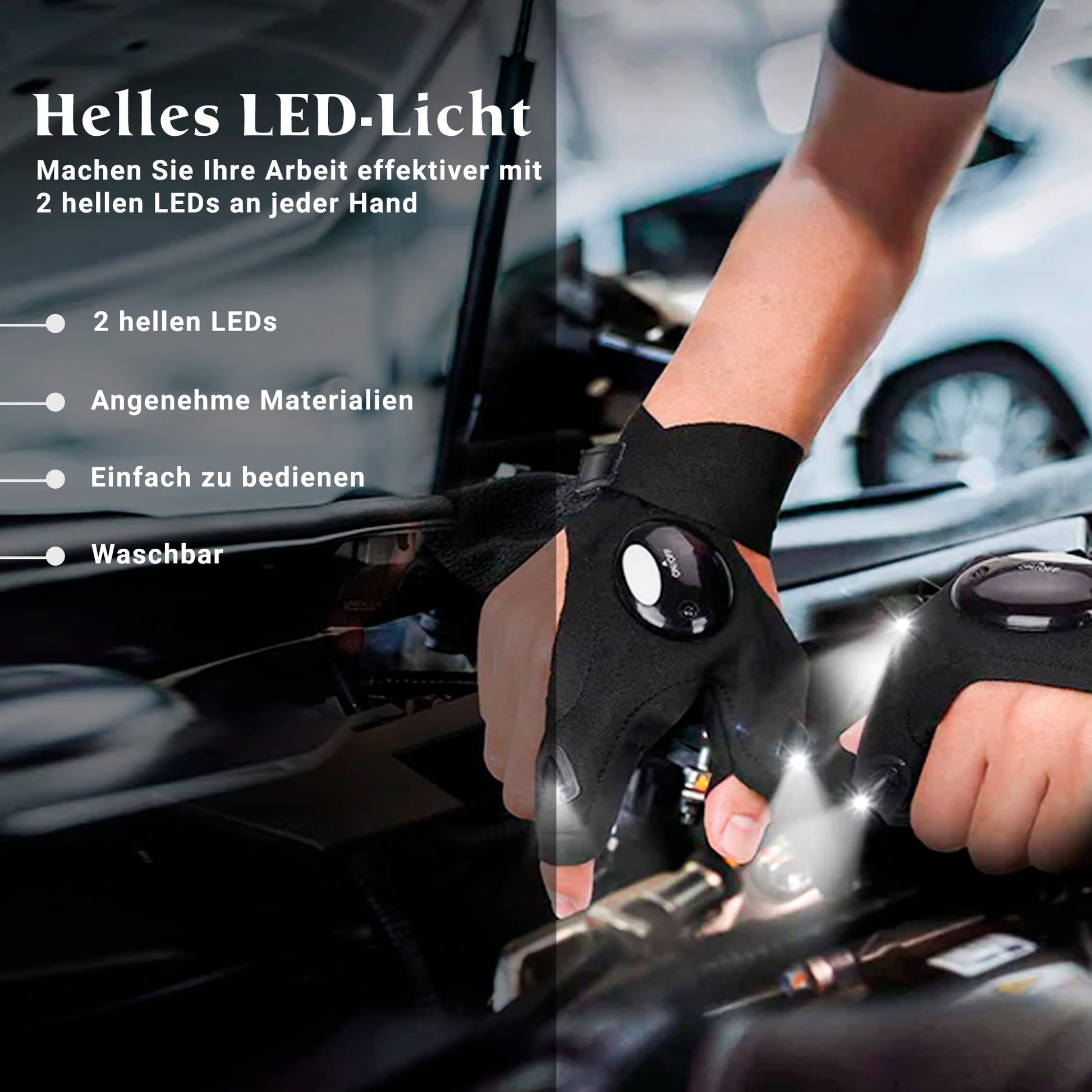 Freihändige Beleuchtung mit HandLite Pro an beiden Händen