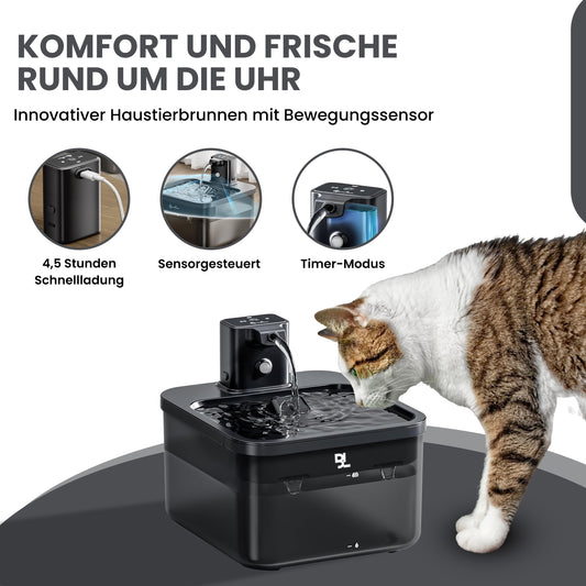 Pet AquaFlow 2,5L Edelstahlschale für hygienisches Trinkwasser