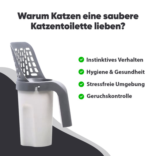 Poop Patrol Katzenstreu-Schaufel mit integriertem Sammelbehälter